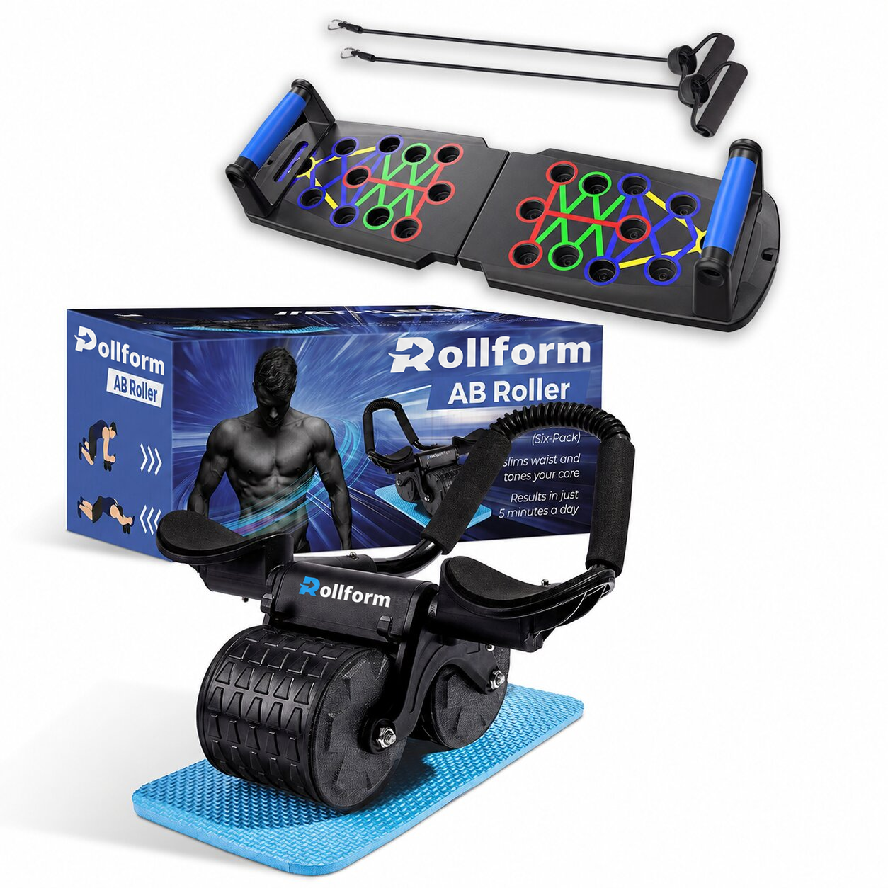 Rollform™ Ab Roller + Push Up Board Bundle